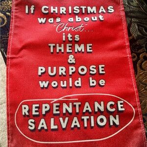 ♥️ WAY COME UP❗️Red “IF Christmas” Themed Hanging Banner Sign Decor